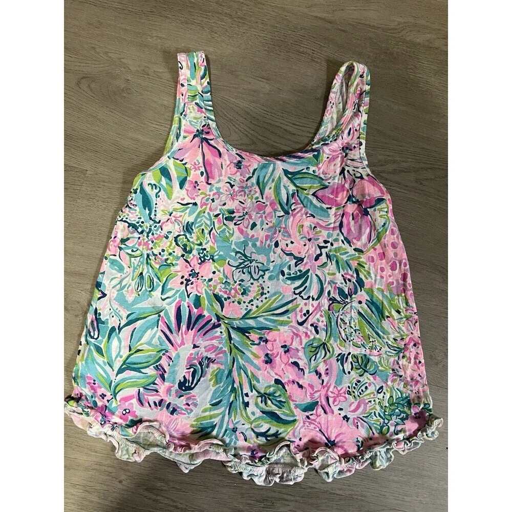 Lilly Pulitzer Ruffle PJ Tank Women's XXS Pajamas Top Sleeveless - Picture 6 of 6